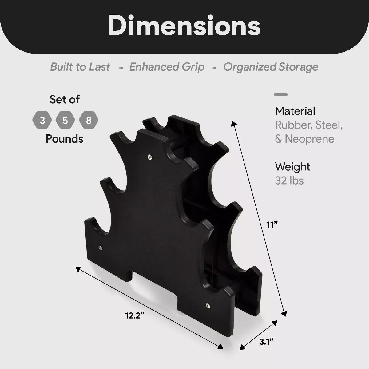 Neoprene Dumbbell Set with Stand