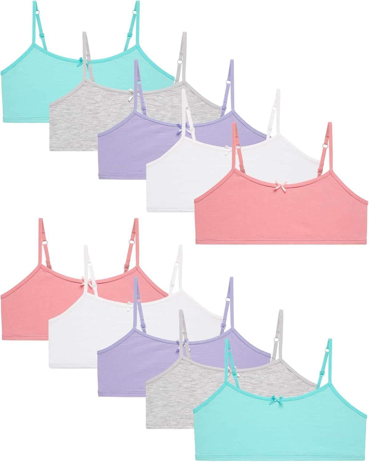 Girls Soft Cotton Training Bras 10 Pack