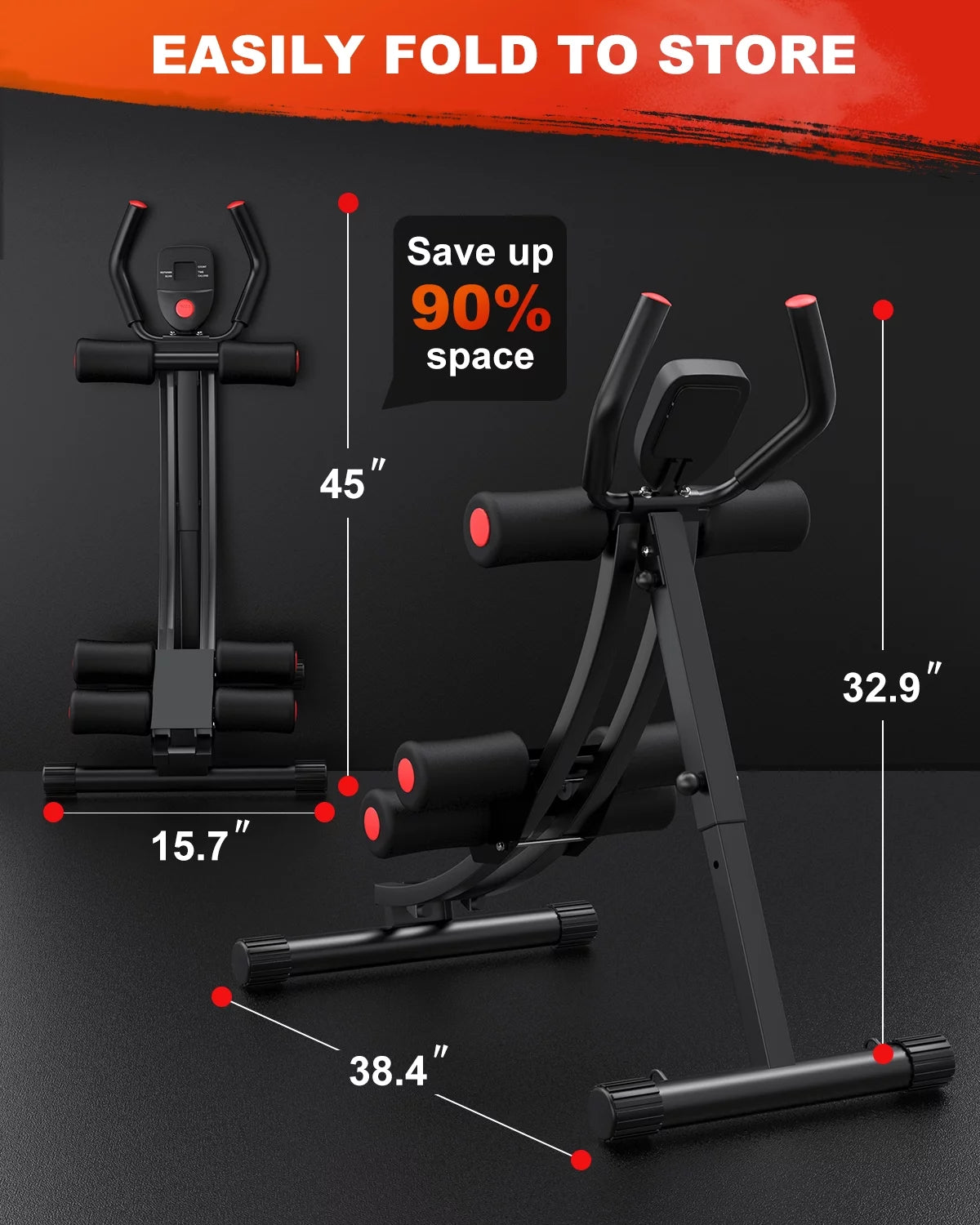 Foldable Ab Machine with LCD Display
