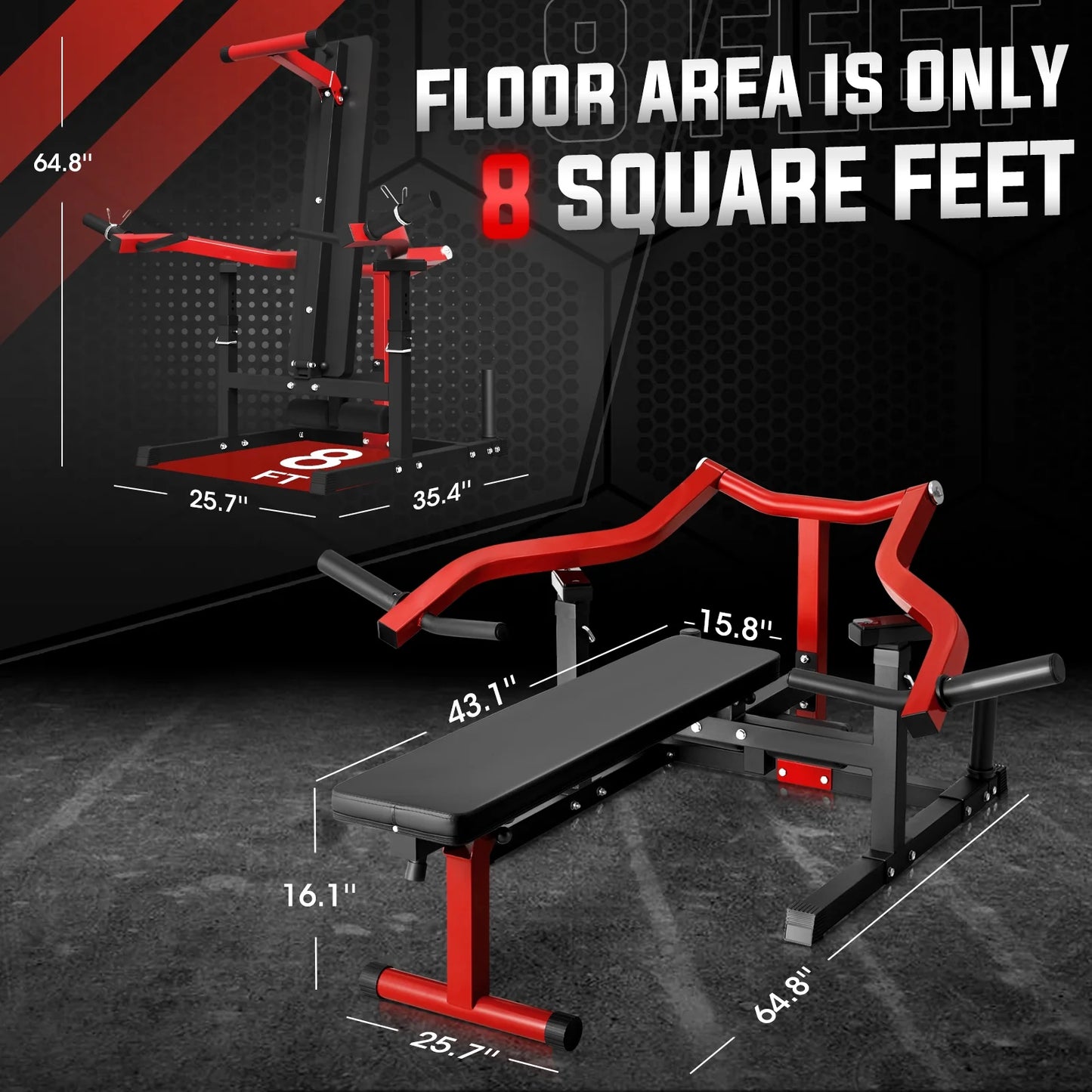 Chest Press Machine with Adjustable Bench