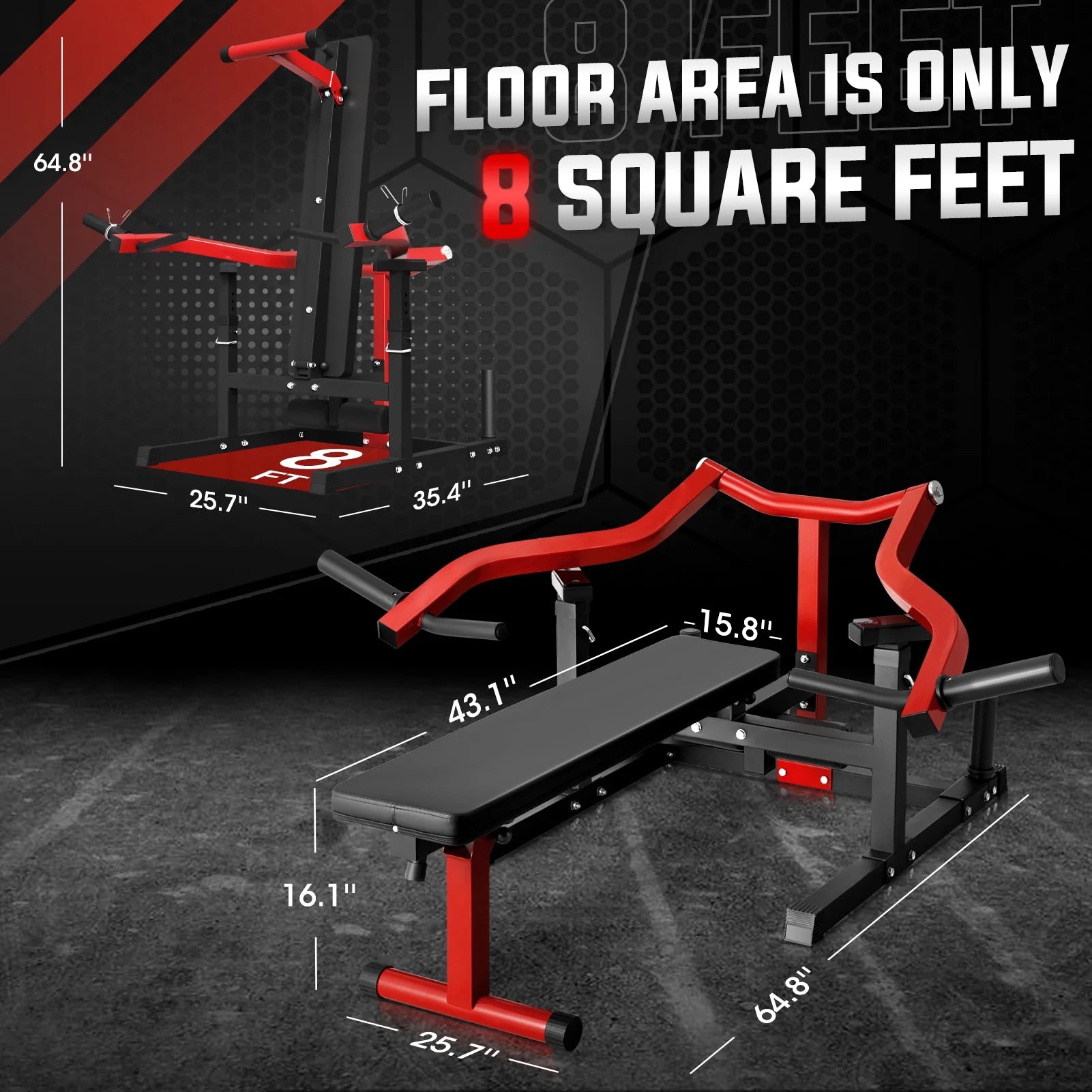 Chest Press Machine with Adjustable Bench