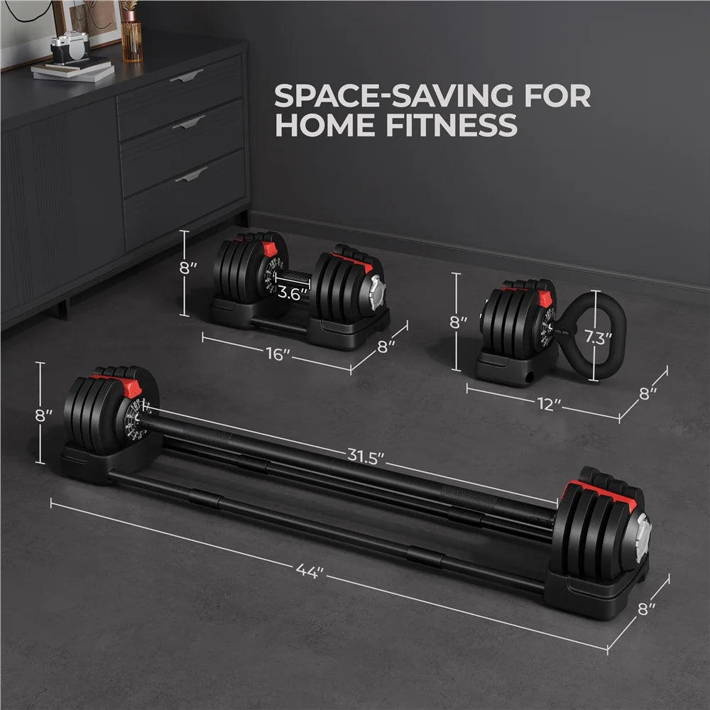 3-in-1 Adjustable Dumbbell Set