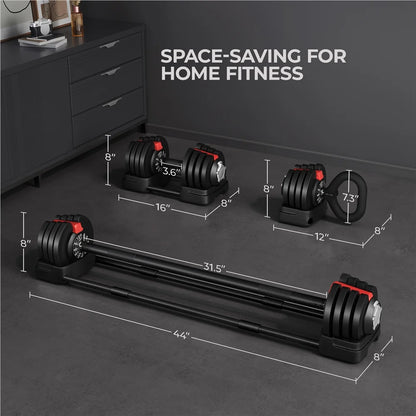 3-in-1 Adjustable Dumbbell Set