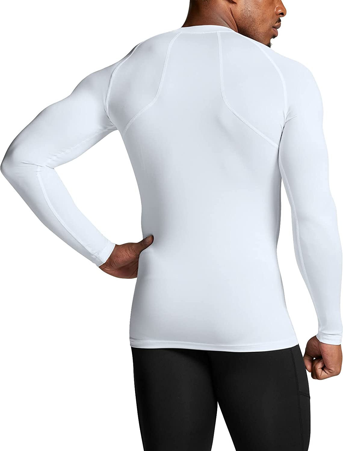 Mens UPF 50+ Long Sleeve Rash Guard Compression Shirt