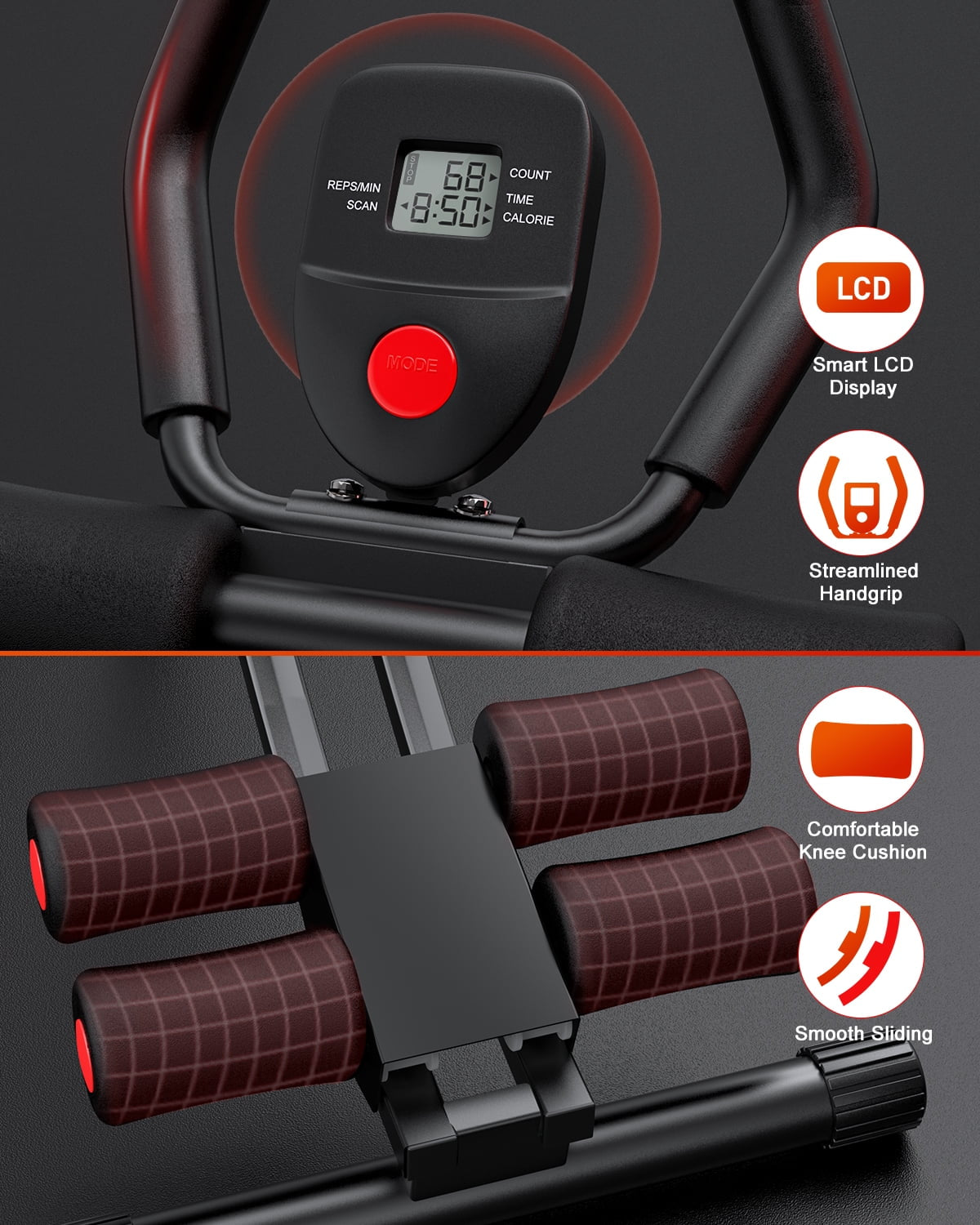 Foldable Ab Machine with LCD Display