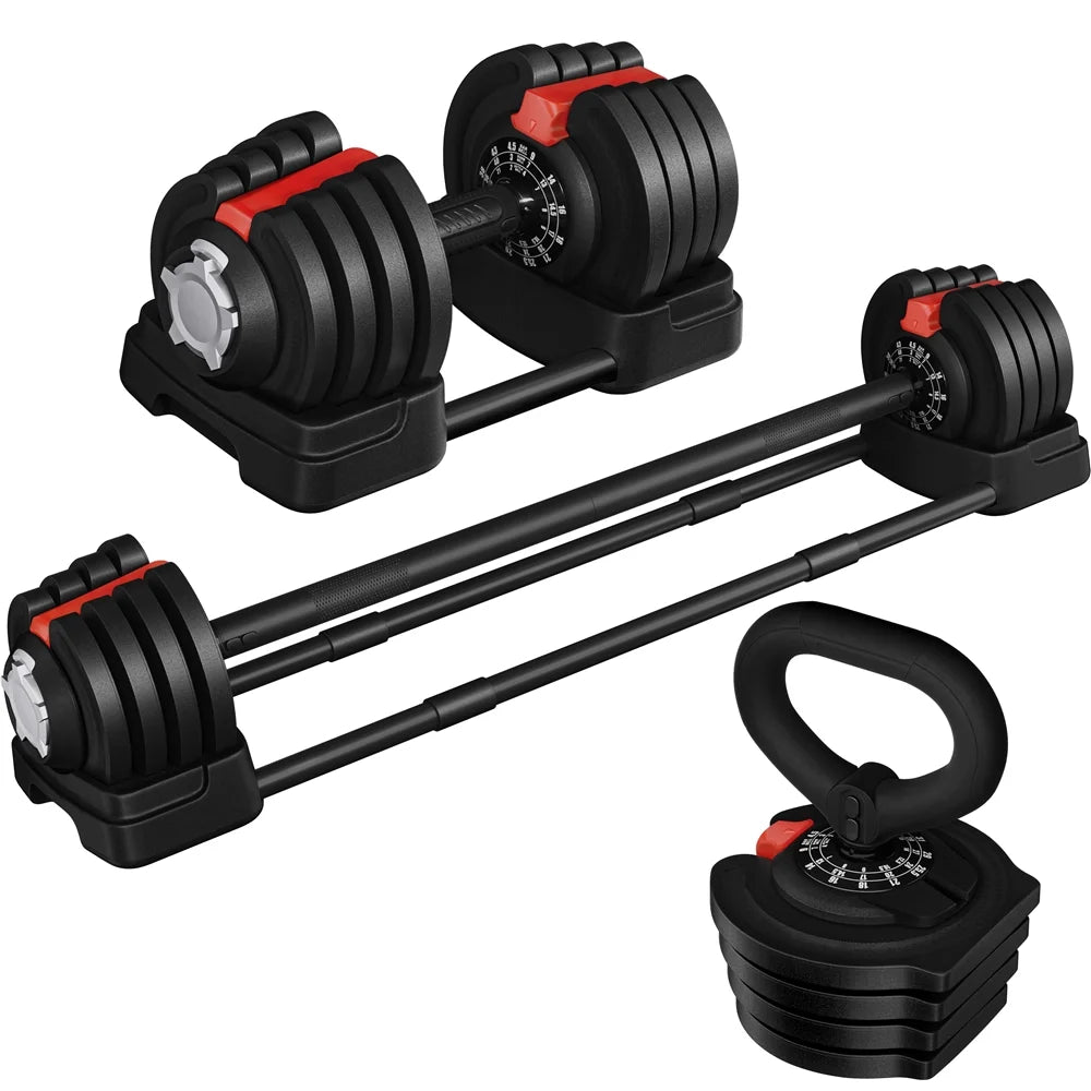3-in-1 Adjustable Dumbbell Set
