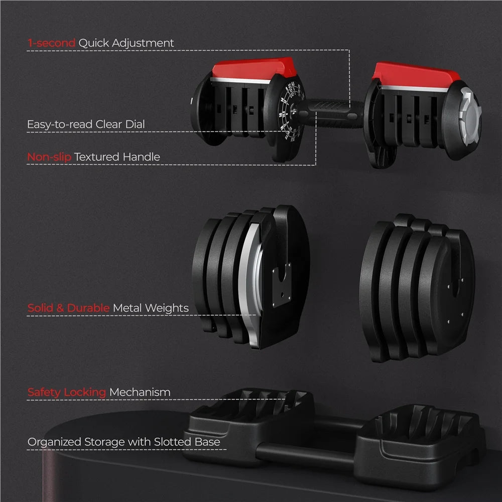 3-in-1 Adjustable Dumbbell Set